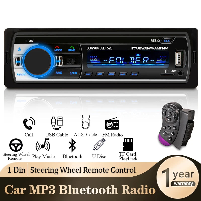 Car Radio 1 din Stereo Player