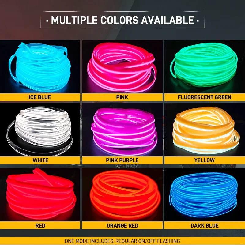Striscia LED al neon per interni auto: illuminazione ambientale flessibile per auto