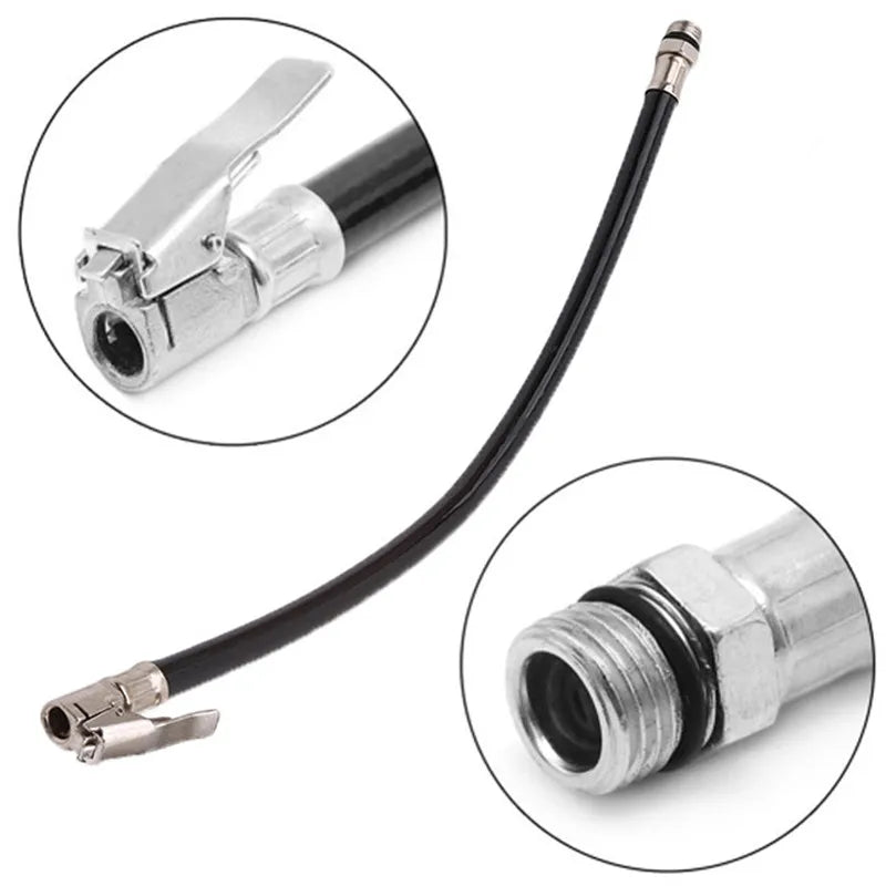 Tubo flessibile universale per gonfiaggio pneumatici auto (lega di zinco e gomma da 37 cm)
