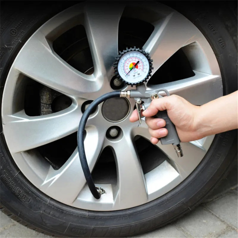 Tubo flessibile universale per gonfiaggio pneumatici auto (lega di zinco e gomma da 37 cm)