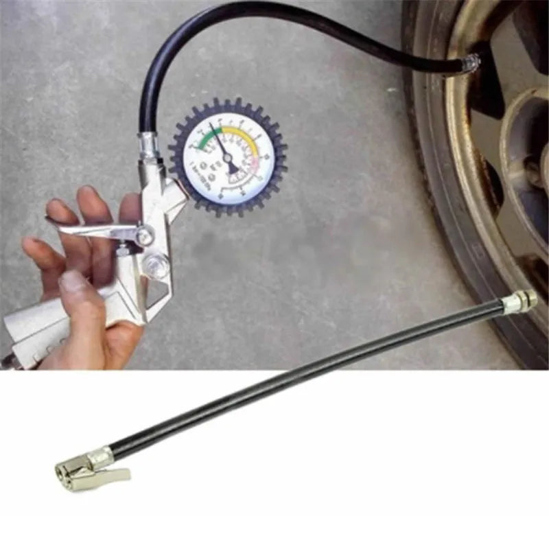 Tubo flessibile universale per gonfiaggio pneumatici auto (lega di zinco e gomma da 37 cm)