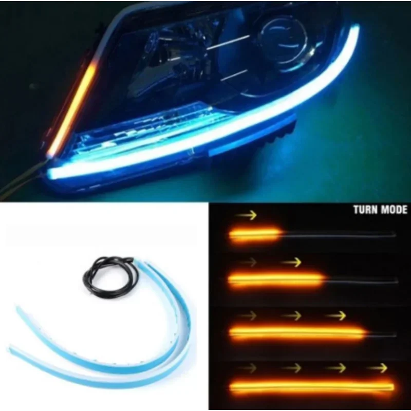 2 pezzi 30 cm auto DRL flessibile impermeabile faro LED