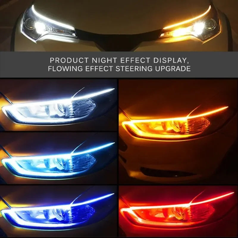 2 pezzi 30 cm auto DRL flessibile impermeabile faro LED