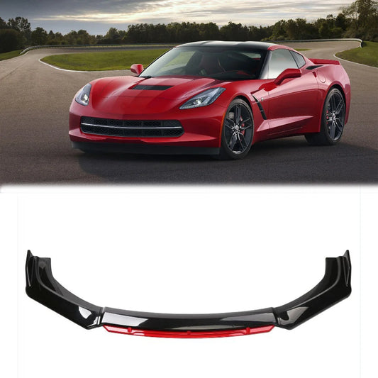 Per Chevrolet Corvette C7 4 pezzi Kit paraurti anteriore auto Spoiler Splitter Diffusore Canard in fibra di carbonio Parti di ricambio per auto